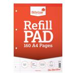 Silvine Refill Pad Headbound 75gsm Ruled Margin Perf Punched 4 Holes 160pp A4 Red Ref A4RPFM [Pack 6] 573780