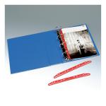Clip Multi punched For Ring binders 300mm Red [Pack 25] 627335