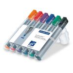 Staedtler Lumocolor Flipchart Markers Dry-safe Bullet Tip 2mm Wallet Asstd Colours Ref 356WP6 [Pack 6] 627599