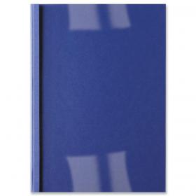GBC Thermal Binding Covers 3mm Front PVC Clear Back Leathergrain A4 Royal Blue Ref IB451010 [Pack 100]