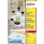 Avery Crystal Clear Labels Laser Durable 21 per Sheet 63.5x38.1mm Transparent Ref L7782-25 [525 Labels] 803303