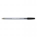 5 Star Office Ball Pen Clear Barrel Medium 1.0mm Tip 0.4mm Line Black [Pack 50] 901813