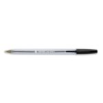 5 Star Office Ball Pen Clear Barrel Medium 1.0mm Tip 0.4mm Line Black [Pack 50] 901813