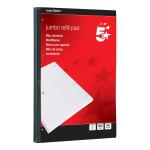 5 Star Office Jumbo Refill Pad Sidebound 60gsm Ruled Margin Punched 4 Holes 400pp A4 Red [Pack 4] 902401