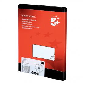5 Star Office Addressing Labels Inkjet 14 per Sheet 99.1x38.1mm White [1400 Labels] 905025