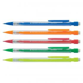 5 Star Office Mechanical Pencil Retractable Disposable with 0.7mm Lead Assorted Barrels [Pack 10] 906829