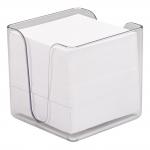 5 Star Office Noteholder Cube Transparent with Approx. 750 Sheets of Plain Paper 90x90mm White 909256