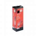 5 Star Office Retractable Grip Ball Pen Medium 1.0mm Tip 0.4mm Line Red [Pack 10] 909981