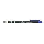 5 Star Office Retractable Ball Pen Soft Grip Medium 1.0mm Tip 0.5mm Line Blue [Pack 12] 918516