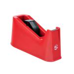5 Star Office Tape Dispenser Desktop Weighted Non-slip Roll Capacity 25mm Width 75m Length Max Red 920152