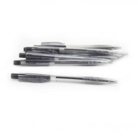 5 Star Office Retractable Ball Pen Medium 1.0mm Tip 0.7mm Line Black [Pack 20] 930388