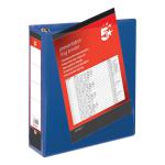 5 Star Office Presentation Ring Binder Polypropylene 4 D-Ring 50mm Size A4 Blue [Pack 10] 933088