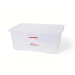 5 Star Office Storage Box Plastic with Lid Stackable 45 Litre Clear 938489