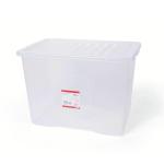5 Star Office Storage Box Plastic with Lid Stackable 60 Litre Clear 938497