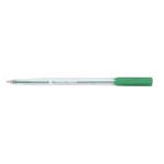 5 Star Office Ball Pen Clear Barrel Medium 1.0mm Tip 0.7mm Line Green [Pack 20] 939915