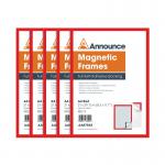 Announce Magnetic Frames A4 Red (Pack of 5) AA07542 AA07542