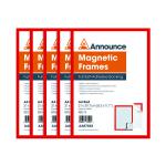 Announce Magnetic Frames A4 Red (Pack of 5) AA07542 AA07542