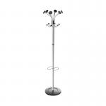 Alba Chromy Coat Stand 350x350x1790mm Chrome/Black PMCLASS ALB00715