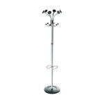 Alba Chromy Coat Stand 350x350x1790mm Chrome/Black PMCLASS ALB00715