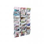 Alba Wall Mounted 21 Pocket Literature Holder A4 Chrome DDFIL21M ALB00767