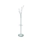 Alba Festival High Capacity Coat Stand with Umbrella Holder 350x350x1870mm Silver/White PMFESTY2BC ALB14293