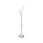Alba Festival High Capacity Coat Stand with Umbrella Holder 350x350x1870mm Silver/White PMFESTY2BC ALB14293