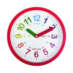 Acctim Lulu Time Teaching Wall Clock 260mm Red 21884 ANG21884
