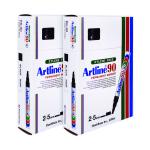 Artline 90 Chisel Tip Permanent Marker Black (Pack of 12) A901 Buy one get one free AR810508