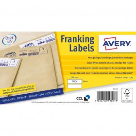 Avery Franking Label 140 x 38mm 2 Per Sheet White (Pack of 1000) FL01 AV52001
