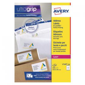 Avery Ultragrip Laser Labels 139x99.1mm White (Pack of 1000) L7169-250 AV98882