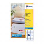 Avery Inkj Mini Label 38.1x21.2 65 P/Sheet Wht (Pack of 1625) J8651-25 AVJ8651