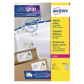 Avery Laser Labels 38.1 x 21.2mm White (Pack of 1625) L7651-25
