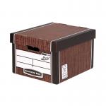 Fellowes Bankers Box Premium Presto Classic Storage Box Woodgrain (Pack of 10+2) 7250501 BB55208