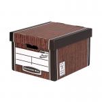 Fellowes Bankers Box Premium Presto Classic Storage Box Woodgrain (Pack of 10+2) 7250501 BB55208