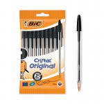 Bic Cristal Ballpoint Pen Medium Black (Pack of 10) 830864 BC01000
