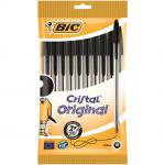 Bic Cristal Ballpoint Pen Medium Black (Pack of 10) 830864 BC01000