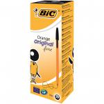 Bic Orange Fine Ballpoint Pen Black (Pack of 20) 1199110114 BC10114