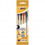 Bic Cristal Ballpoint Pen Medium Assorted (Pack of 4) 8308621 BC60103