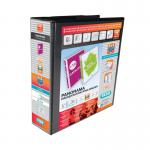 Elba Panorama 65mm 4 D-Ring Pres Binder A4 Black (Pack of 4) 400008442 BX06592