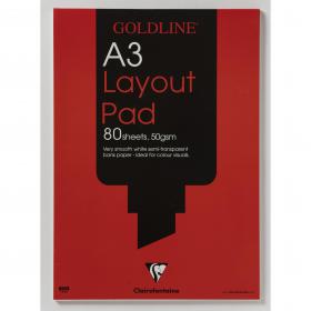 Clairefontaine Goldline A3 80 Sheet 50gsm Acid-Free Paper Layout Pad GPL1A3 CHL1A3