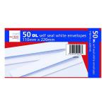 DL Self Seal Envelopes x 50 White (Pack of 20) OBS135 CM00506