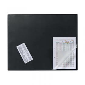 Durable Desk Mat with Overlay W650 x D520mm Black/Clear 7203/01 DB720301