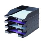 Deflecto SteriTouch Stacking Letter Tray Black CP130STBLK DF13001