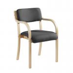 Prague wooden conference chair with double arms - charcoal