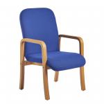 Yealm modular beech wooden frame chair with double arms 540mm wide - blue