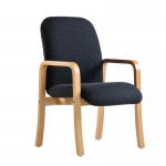 Yealm modular beech wooden frame chair with double arms 540mm wide - charcoal