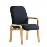 Yealm modular beech wooden frame chair with left hand arm 540mm wide - charcoal