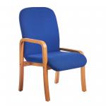 Yealm modular beech wooden frame chair with right hand arm 540mm wide - blue