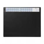 Durable DESK MAT with Annual Calendar & Removable Clear Overlay Black Pack of 5
