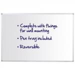 Initiative Reversible Non Magnetic Drywipe Board Aluminium Frame With Pen Tray 1200x900mm (4x3)